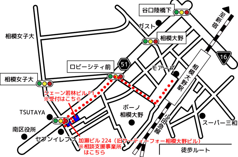 Webサイトつくり隊へのアクセスマップ